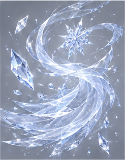 Human · crystal — Ice and wind effect