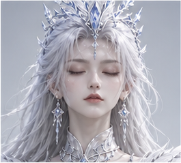 Human · silver regalia — Eyes closed