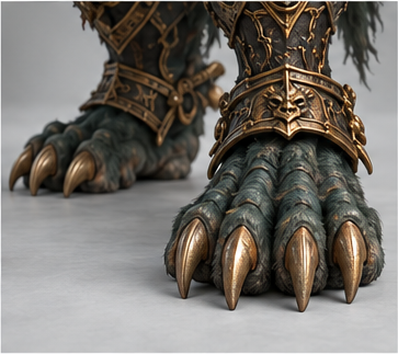 Azure Lion / 青狮精 — Feet / paws detail