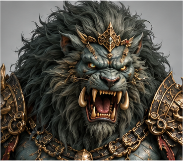 Azure Lion / 青狮精 — Fierce portrait