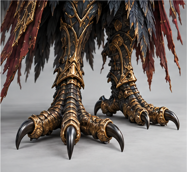 Golden-Winged Peng / 金翅大鹏 — Feet / paws detail