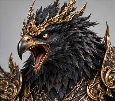 Golden-Winged Peng / 金翅大鹏 — Fierce portrait