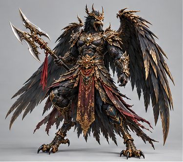 Golden-Winged Peng generated hero study