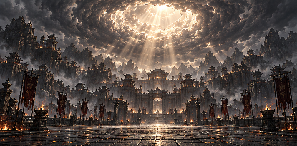 Celestial Battlefield — Establishing view